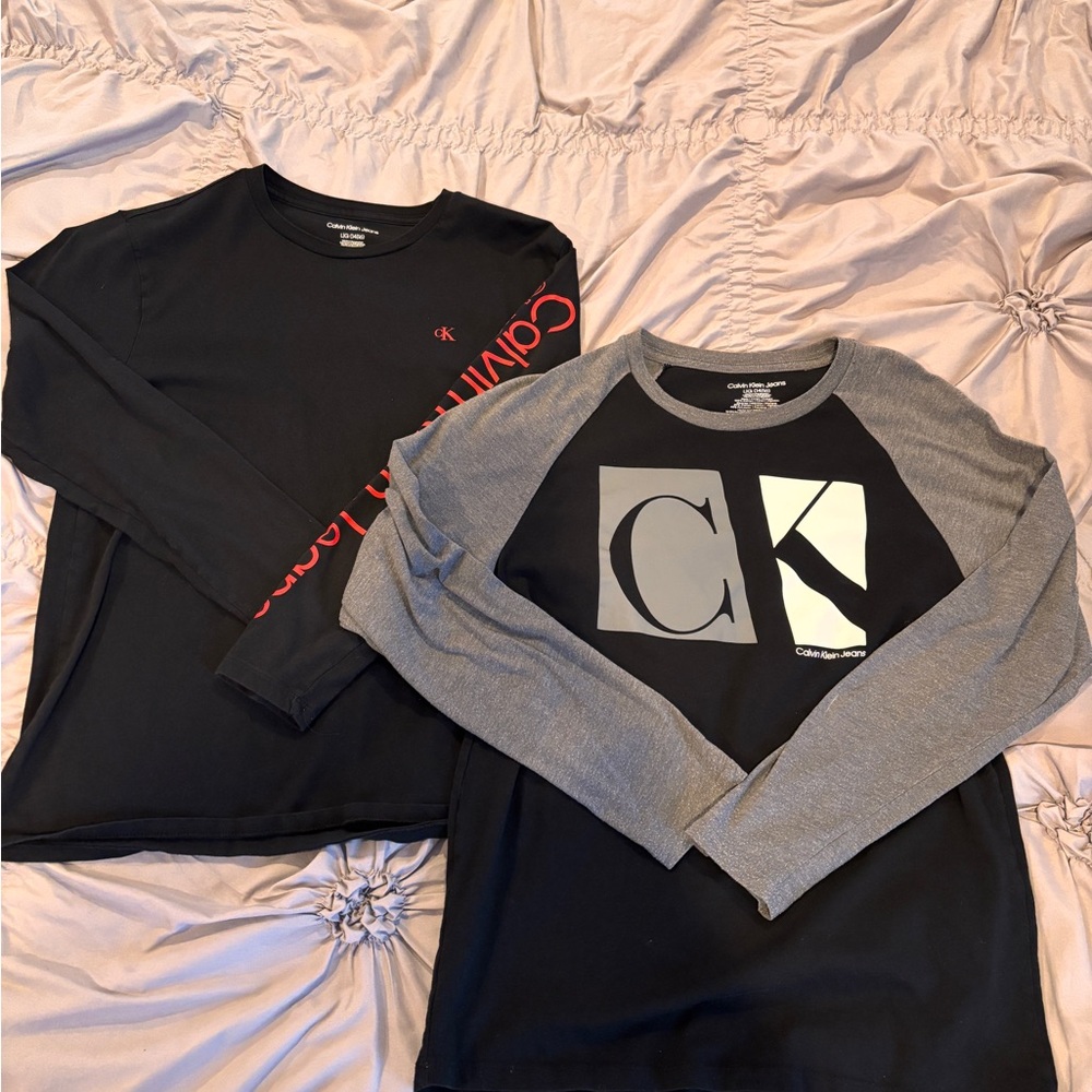 2 pack - Calvin Klein Kids' Long Sleeve Tees - size 14/16